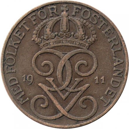 Швеция 5 эре 1911 год