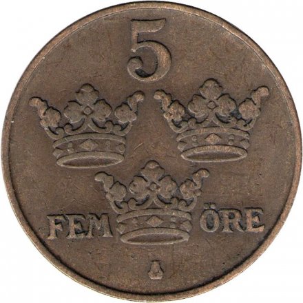 Швеция 5 эре 1911 год