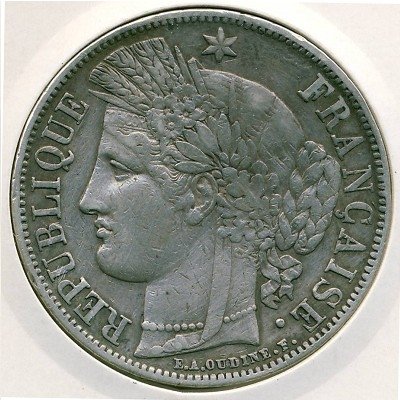 Франция 5 франков 1851 год
