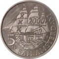 Монетовидный жетон Нидерланды 5 флоринов 2000 год - Парус Амстердам &quot;Крузенштерн&quot;