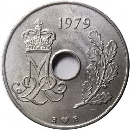 Дания 25 эре 1979 год - Королева Маргрете II