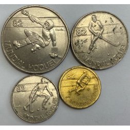 Набор из 4 монет Португалия 1982 год - Чемпионат мира по хоккею на роликах