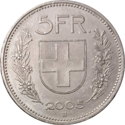 Швейцария 5 франков 2005 год