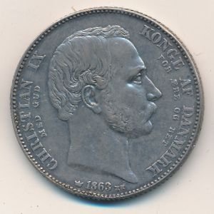 Дания 2 ригсдалера 1863 год