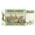 Аргентина 500000 песо 1980-1983 год Генерал Хосе де Сан Мартин. Сцена основания Буэнос-Айреса UNC