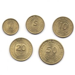 Набор из 5 монет Перу 1985-1988 год