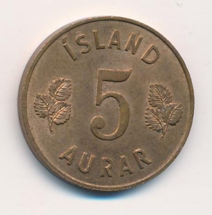 Исландия 5 эйре 1966 год