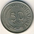 Сингапур 50 центов 1968 год