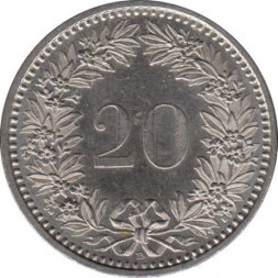 Швейцария 20 раппенов 2005 год