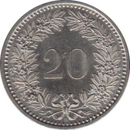 Швейцария 20 раппенов 2005 год