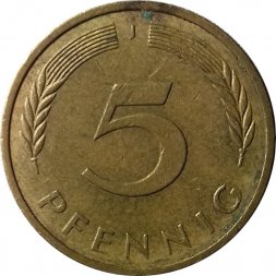 ФРГ 5 пфеннигов 1980 год (J)