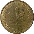 ФРГ 5 пфеннигов 1980 год (J)