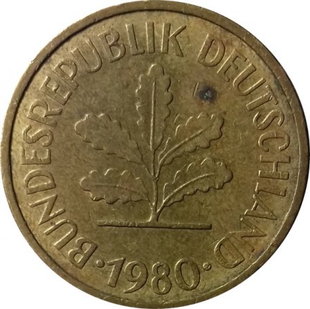 ФРГ 5 пфеннигов 1980 год (J)
