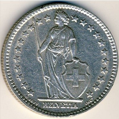 Швейцария 2 франка 1955 год