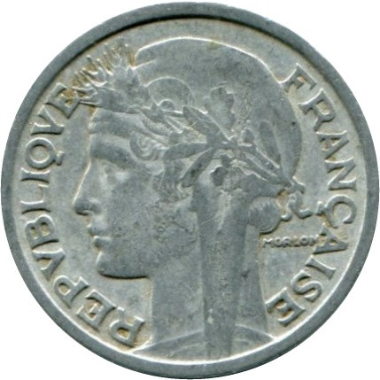 Франция 2 франка 1948 год (B)