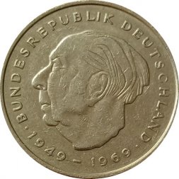 ФРГ 2 марки 1976 год - Теодор Хойс, 20 лет Федеративной Республике (1949-1969) - J