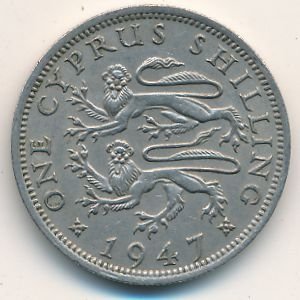 Кипр 1 шиллинг 1947 год - Король Георг VI