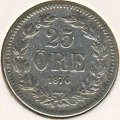 Швеция 25 эре 1876 год