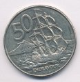 Новая Зеландия 50 центов 1988 год - Парусник «ENDEAVOUR»
