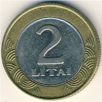 Монета Литва 2 лита 2001 год