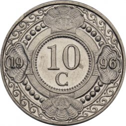 Антильские острова 10 центов 1996 год