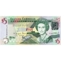 Восточные Карибы 5 долларов 2003 год - UNC