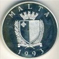 Мальта 5 лир 1993 год