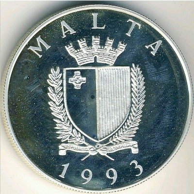 Мальта 5 лир 1993 год