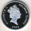 Соломоновы острова 25 долларов 2003 год - Самолёты. De Havilland Comet
