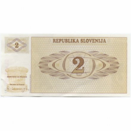 Словения 2 толара 1990 год - Гора Триглав. Камень принца из Ландхауза - XF+
