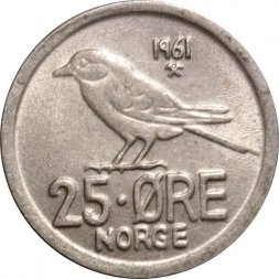 Норвегия 25 эре 1961 год