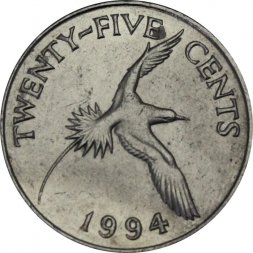 Бермудские острова 25 центов 1994 год