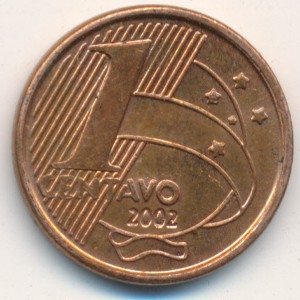 Бразилия 1 сентаво 2002 год