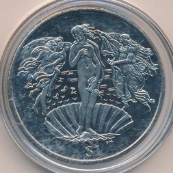 Монета Виргинские острова 1 доллар 2010 год - Рождение Венеры