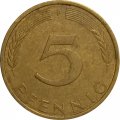 ФРГ 5 пфеннигов 1974 год (F)