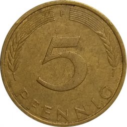 ФРГ 5 пфеннигов 1974 год (F)