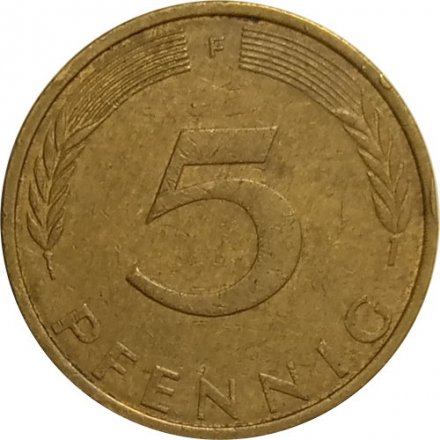 ФРГ 5 пфеннигов 1974 год (F)