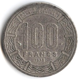 Монета Габон 100 франков 1975 год