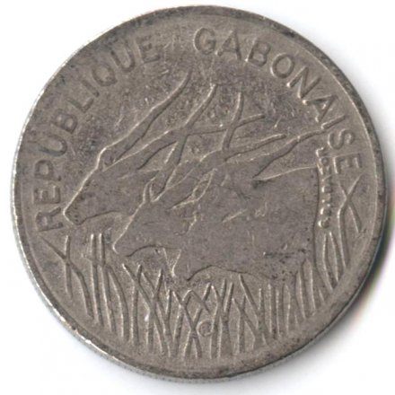 Габон 100 франков 1975 год