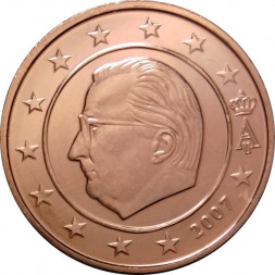 Бельгия 2 евроцента 2007 год - Король Альберт II - UNC