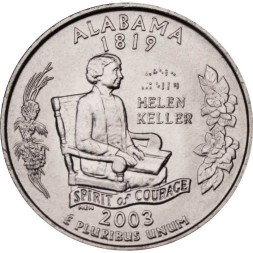 США 25 центов 2003 год - Штат Алабама (D)