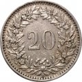 Швейцария 20 раппенов 1959 год