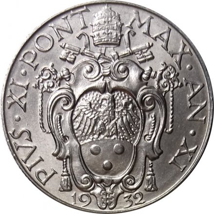 Ватикан 50 чентезимо 1932 год Папа Пий XI