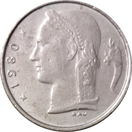 Бельгия 1 франк 1980 год BELGIE
