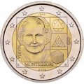 Италия 2 евро 2020 год - 150 лет со дня рождения Марии Монтессори