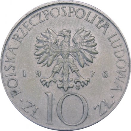 Польша 10 злотых 1976 год - Адам Мицкевич