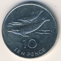Монета Остров Святой Елены и острова Вознесения 10 пенсов 2003 год
