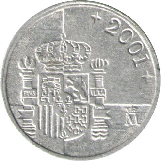 Испания 1 песета 2001 год