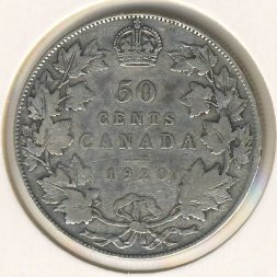 Канада 50 центов 1920 год