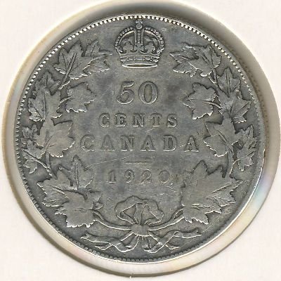 Канада 50 центов 1920 год
